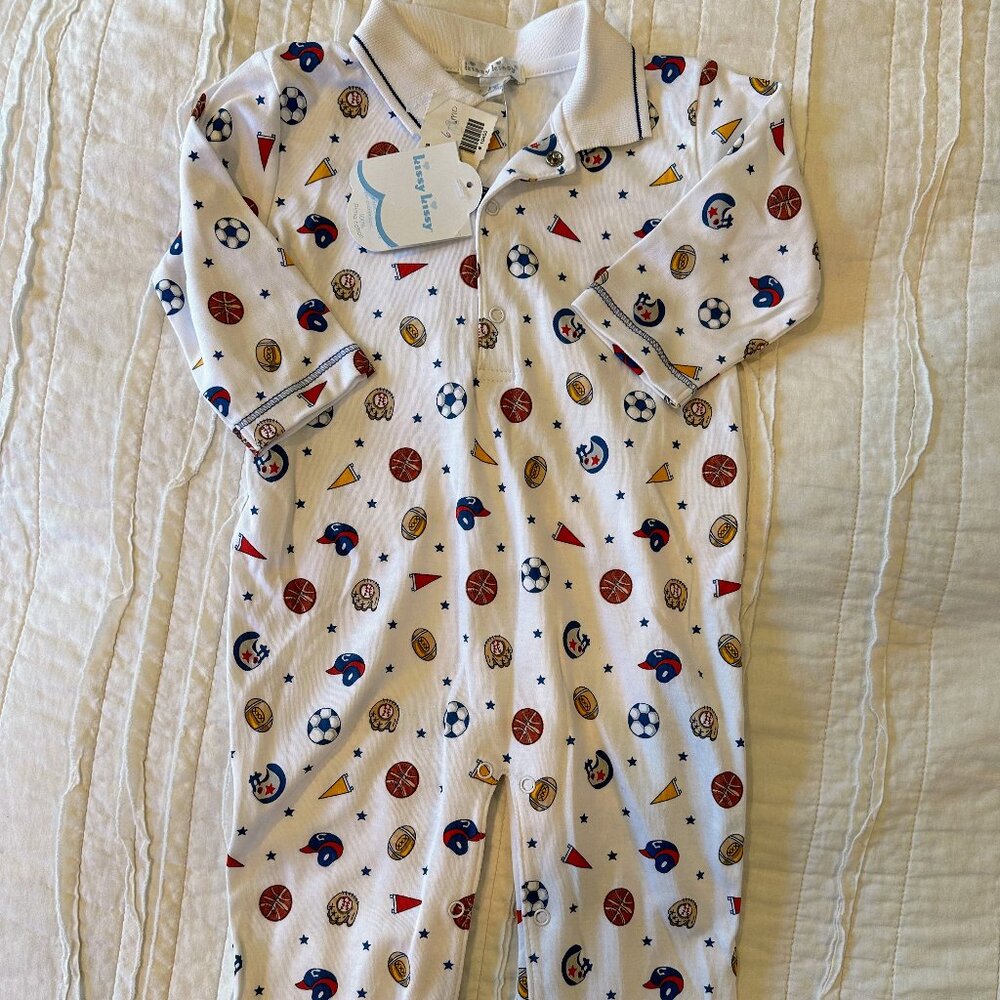 NWT Kissy Kissy 6-9 month sports long sleeve onesie